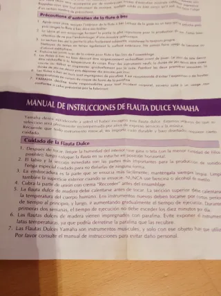 Flauta dulce Yamaha con funda y accesorios