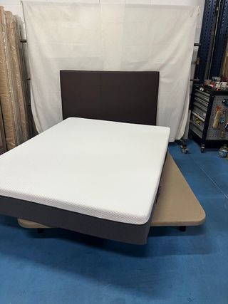 Base tapizada y colchón 150x190