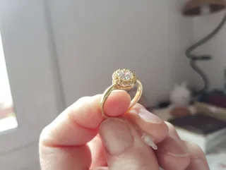 Anillo Plata 925 Baño Oro Cubic Zirconia