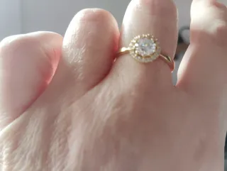 Anillo Plata 925 Baño Oro Cubic Zirconia