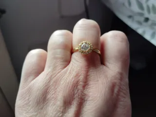 Anillo Plata 925 Baño Oro Cubic Zirconia