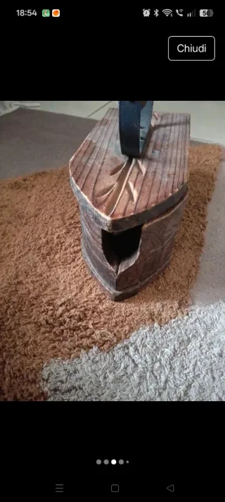 Ferro da stiro vintage in legno Porta filato