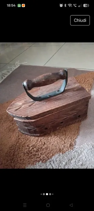 Ferro da stiro vintage in legno Porta filato