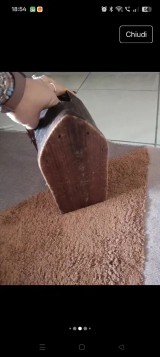 Ferro da stiro vintage in legno Porta filato