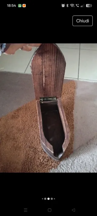 Ferro da stiro vintage in legno Porta filato