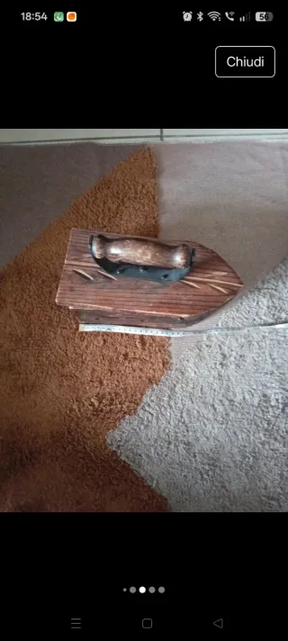 Ferro da stiro vintage in legno Porta filato