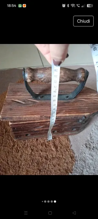 Ferro da stiro vintage in legno Porta filato