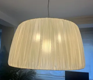 Lámpara colgante de tela beige 60x32