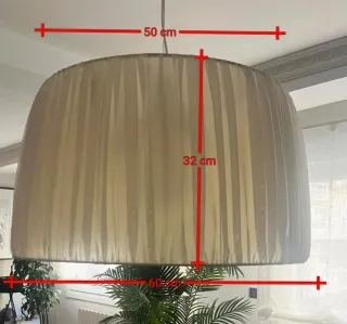 Lámpara colgante de tela beige 60x32