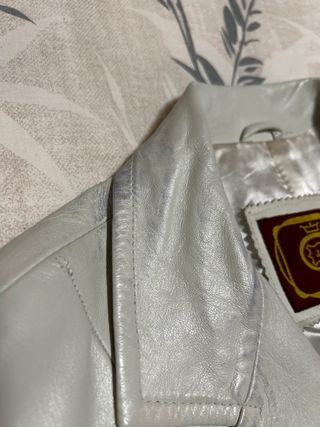 Chaqueta americana cuero blanco