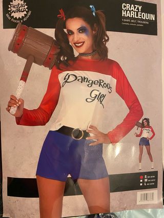 Disfraz Crazy Harlequin Talla S