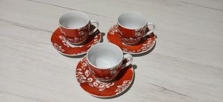 Set 3 Tazzine Caffè Il Castello Rosse