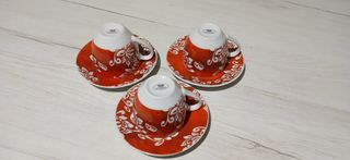 Set 3 Tazzine Caffè Il Castello Rosse