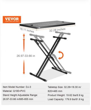 Mesa DJ VEVOR Plegable X Ajustable