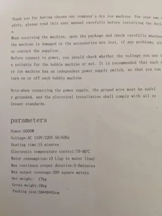 Máquina de Humo 6000W 10L