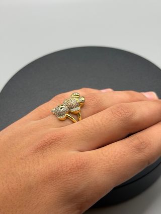 Ref356 Anillo de osito de oro de 18k