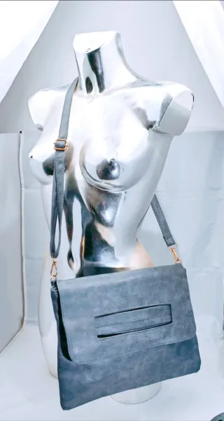 Borsa tracolla/pochette grigia