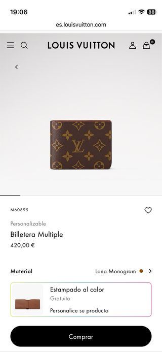 Monedero Louis Vuitton Marrón