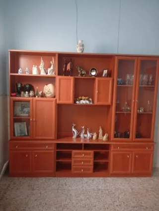Armario de madera y cristal