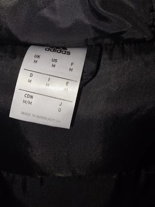 Abrigo plumas largo Adidas negro