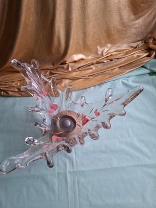 Centro de mesa cristal y yute