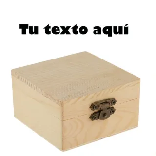Caja de madera con cierre metálico