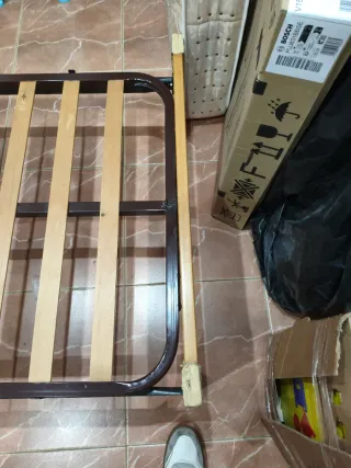 Base Cama Canape Madera y Metal....Regalo colchon