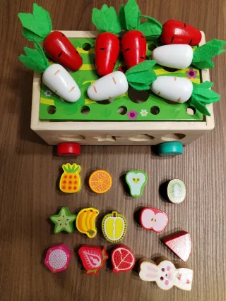 Gioco incastro legno frutta e verdura