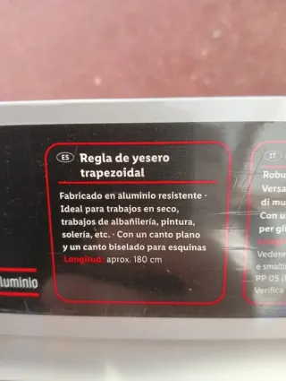 Regla Yesero PARKSIDE Aluminio