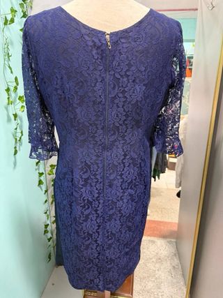 Vestido de Fiesta/coctel azul de encaje
