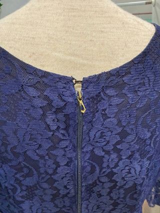 Vestido de Fiesta/coctel azul de encaje