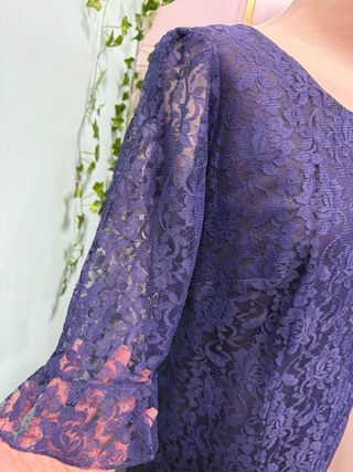 Vestido de Fiesta/coctel azul de encaje