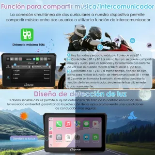 CARPURIDE W702RS Pro Pantalla Moto Carplay
