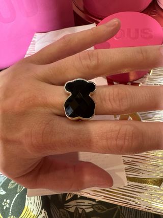 Anillo Tous osito onix