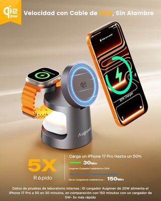 Cargador Inalámbrico Magnético 4 en 1 Augnner