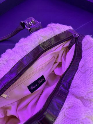 Bolso vintage marrón y blanco