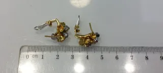 Pendientes Oro Bicolor 18K Flor