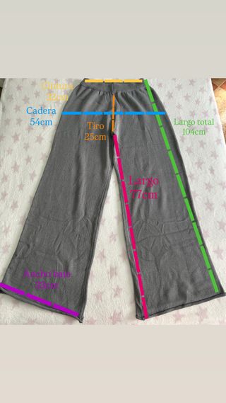 Pantalones  grises pata elefante estilo lana