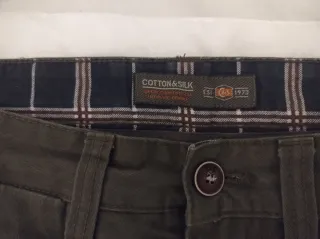 Pantaloni Cotton & Silk tg. 44 verde militare