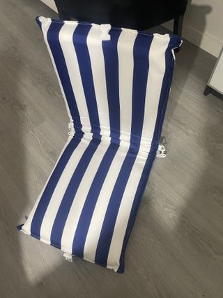 Tumbona Plegable Playa Flamingueo Azul/Blanco