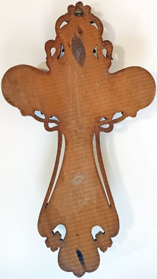 CRUCIFIJO en MADERA y METAL (c. pp. s. XX)