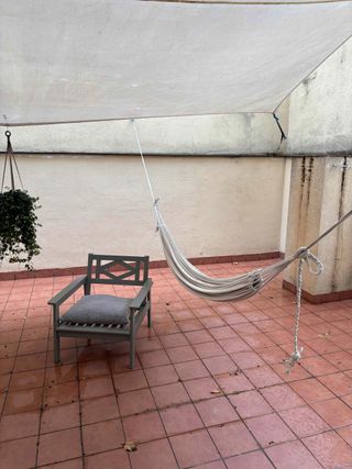 2 hamacas de tela color beige