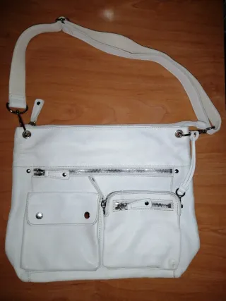 Bolso bandolera Fossil Sutter piel blanco