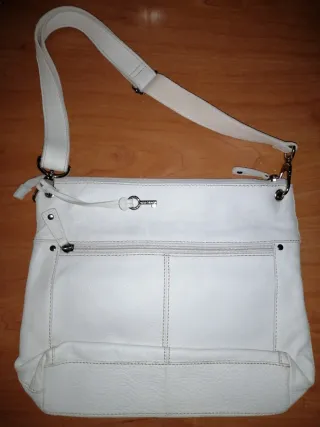 Bolso bandolera Fossil Sutter piel blanco