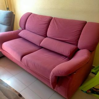 Sofá Cama 3 Plazas Burdeos