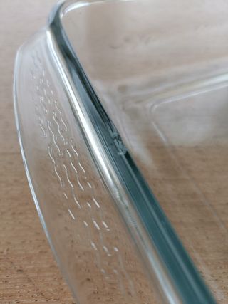 Fuente bandeja rectangular de cristal para horno