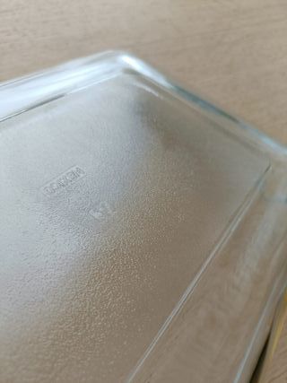 Fuente bandeja rectangular de cristal para horno