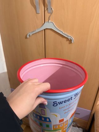 Papelera metálica decorada Sweet Home