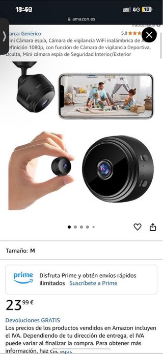 Mini Cámara Espía Full HD 1080p