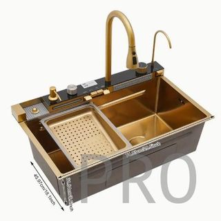 Fregadero Oro Multifunción con Pantalla Digital